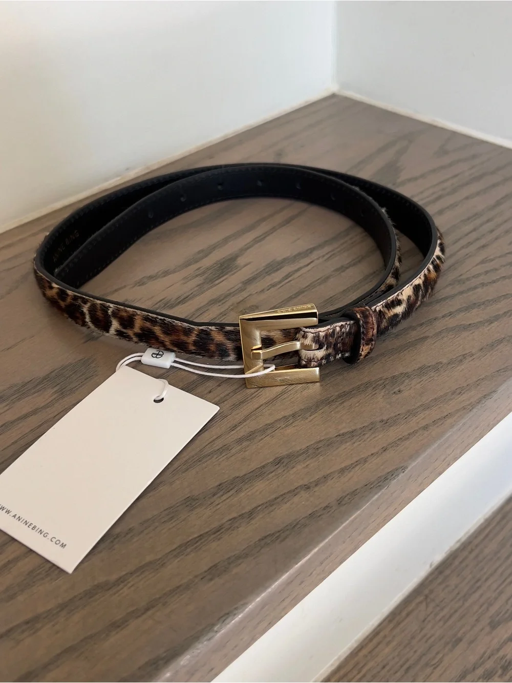 Anine Bing Nicola Belt in Leopard New w/ Flaws